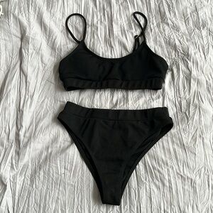 Ribbed High Waisted Bikini Swimsuit